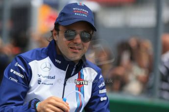 World © Octane Photographic Ltd. Williams Martini Racing FW37 – Felipe Massa. Sunday 7th June 2015, F1 Canadian GP Drivers' parade, Circuit Gilles Villeneuve, Montreal, Canada. Digital Ref: 1298LB1D3220