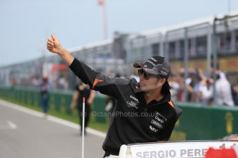 World © Octane Photographic Ltd. Sahara Force India VJM08 – Sergio Perez. Sunday 7th June 2015, F1 Canadian GP Drivers' parade, Circuit Gilles Villeneuve, Montreal, Canada. Digital Ref: 1298LB1D3271