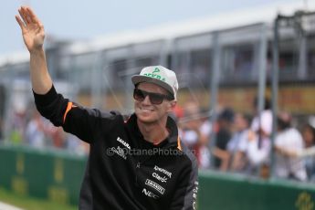 World © Octane Photographic Ltd. Sahara Force India VJM08 – Nico Hulkenberg. Sunday 7th June 2015, F1 Canadian GP Drivers' parade, Circuit Gilles Villeneuve, Montreal, Canada. Digital Ref: 1298LB1D3301