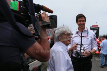 World © Octane Photographic Ltd. Mercedes AMG Petronas – Toto Wolff and Bernie Ecclestone. Sunday 7th June 2015, F1 Canadian GP Race grid, Circuit Gilles Villeneuve, Montreal, Canada. Digital Ref: 1298LB1D3546