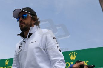 World © Octane Photographic Ltd. McLaren Honda MP4/30 – Fernando Alonso. Sunday 7th June 2015, F1 Canadian GP Drivers' parade, Circuit Gilles Villeneuve, Montreal, Canada. Digital Ref: 1298LB7D2778