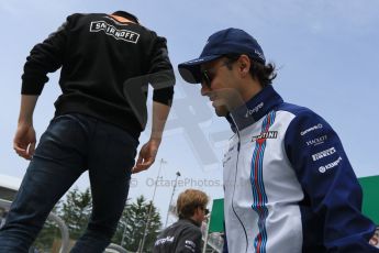 World © Octane Photographic Ltd. Williams Martini Racing FW37 – Felipe Massa. Sunday 7th June 2015, F1 Canadian GP Drivers' parade, Circuit Gilles Villeneuve, Montreal, Canada. Digital Ref: 1298LB7D2799