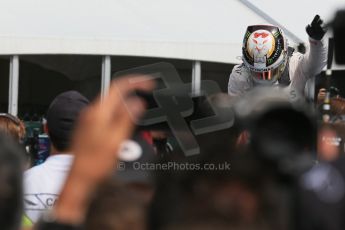 World © Octane Photographic Ltd. Mercedes AMG Petronas Hybrid – Lewis Hamilton (1st). Sunday 7th June 2015, F1 Canadian GP Podium, Circuit Gilles Villeneuve, Montreal, Canada. Digital Ref: 1300LB1D4024