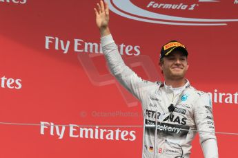 World © Octane Photographic Ltd. Mercedes AMG Petronas Hybrid – Nico Rosberg (2nd). Sunday 7th June 2015, F1 Canadian GP Podium, Circuit Gilles Villeneuve, Montreal, Canada. Digital Ref: 1300LB1D4051