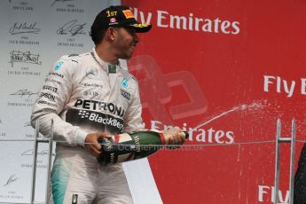 World © Octane Photographic Ltd. Mercedes AMG Petronas Hybrid – Lewis Hamilton (1st). Sunday 7th June 2015, F1 Canadian GP Podium, Circuit Gilles Villeneuve, Montreal, Canada. Digital Ref: 1300LB1D4237