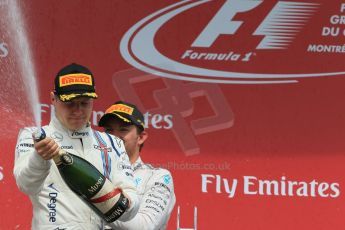 World © Octane Photographic Ltd. Mercedes AMG Petronas Hybrid – Nico Rosberg (2nd) and Williams Martini Racing. Sunday 7th June 2015, F1 Canadian GP Podium, Circuit Gilles Villeneuve, Montreal, Canada. Digital Ref: 1300LB1D4277