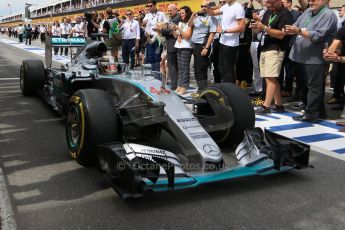 World © Octane Photographic Ltd. Mercedes AMG Petronas Hybrid – Lewis Hamilton (1st). Sunday 7th June 2015, F1 Canadian GP Podium, Circuit Gilles Villeneuve, Montreal, Canada. Digital Ref: 1300LB7D2897