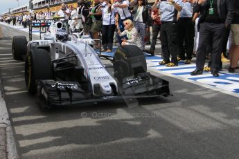 World © Octane Photographic Ltd. Williams Martini Racing – Valtteri Bottas (3rd). Sunday 7th June 2015, F1 Canadian GP Podium, Circuit Gilles Villeneuve, Montreal, Canada. Digital Ref: 1300LB7D2922