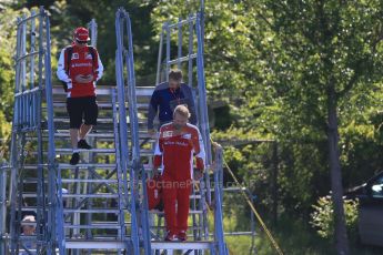 World © Octane Photographic Ltd. Jean Alesi, Scuderia Ferrari SF15-T– Kimi Raikkonen and Vice-President Corporate Affairs - Gino Rosato. Saturday 6th June 2015, F1 Canadian GP Paddock, Circuit Gilles Villeneuve, Montreal, Canada. Digital Ref: 1294LB1D0679