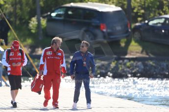World © Octane Photographic Ltd. Jean Alesi, Scuderia Ferrari SF15-T– Kimi Raikkonen and Vice-President Corporate Affairs - Gino Rosato. Saturday 6th June 2015, F1 Canadian GP Paddock, Circuit Gilles Villeneuve, Montreal, Canada. Digital Ref: 1294LB1D0684