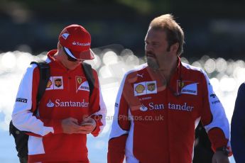 World © Octane Photographic Ltd. Scuderia Ferrari SF15-T– Kimi Raikkonen and Vice-President Corporate Affairs - Gino Rosato. Saturday 6th June 2015, F1 Canadian GP Paddock, Circuit Gilles Villeneuve, Montreal, Canada. Digital Ref: 1294LB1D0699