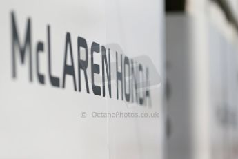 World © Octane Photographic Ltd. McLaren Honda logo. Sunday 7th June 2015, F1 Canadian GP Paddock, Circuit Gilles Villeneuve, Montreal, Canada. Digital Ref: 1297LB1D2754