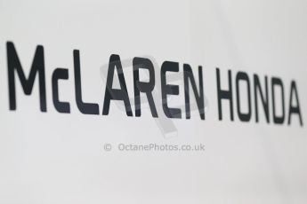 World © Octane Photographic Ltd. McLaren Honda logo. Sunday 7th June 2015, F1 Canadian GP Paddock, Circuit Gilles Villeneuve, Montreal, Canada. Digital Ref: 1297LB1D2758
