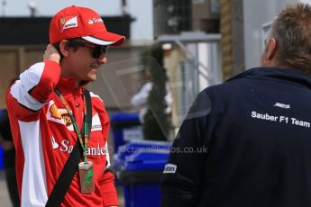 World © Octane Photographic Ltd. Scuderia Ferrari SF15-T reserve driver – Esteban Gutierrez and Sauber F1 Team crew. Sunday 7th June 2015, F1 Canadian GP Paddock, Circuit Gilles Villeneuve, Montreal, Canada. Digital Ref: 1297LB1D2793