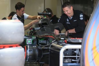 World © Octane Photographic Ltd. Thursday 4th June 2015, F1 Canadian GP pitlane setup, Circuit Gilles Villeneuve, Montreal, Canada. McLaren Honda MP4/30. Digital Ref: 1290LB1D8662