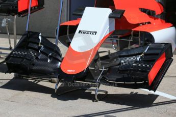 World © Octane Photographic Ltd. Thursday 4th June 2015, F1 Canadian GP pitlane setup, Circuit Gilles Villeneuve, Montreal, Canada. Manor Marussia F1 Team MR03B nose and front wing. Digital Ref: 1290LB1D8752