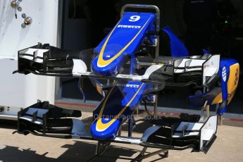 World © Octane Photographic Ltd. Thursday 4th June 2015, F1 Canadian GP pitlane setup, Circuit Gilles Villeneuve, Montreal, Canada. Sauber F1 Team C34-Ferrari noses and different configuration front wings. Digital Ref: 1290LB1D8773