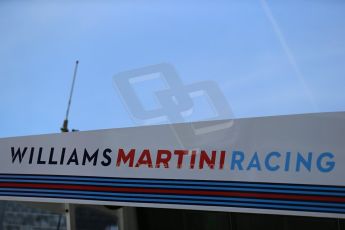 World © Octane Photographic Ltd. Thursday 4th June 2015, F1 Canadian GP pitlane setup, Circuit Gilles Villeneuve, Montreal, Canada. Williams Martini Racing FW37 pitwall. Digital Ref: 1290LB1D8804