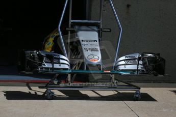 World © Octane Photographic Ltd. Thursday 4th June 2015, F1 Canadian GP pitlane setup, Circuit Gilles Villeneuve, Montreal, Canada. Mercedes AMG Petronas F1 W06 Hybrid nose and front wing. Digital Ref: 1290LB1D8835