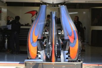 World © Octane Photographic Ltd. Thursday 4th June 2015, F1 Canadian GP pitlane setup, Circuit Gilles Villeneuve, Montreal, Canada. McLaren Honda MP4/30 bodywork. Digital Ref: 1290LB7D8682