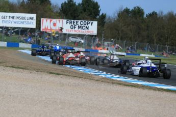 World © Octane Photographic Ltd. Saturday 18th April 2015, MSA Formula - Certified by the FIA - Powered by Ford EcoBoost Race 1. Donington Park. The grid heads towards hollywood. Digital Ref: 1230LB1D1488
