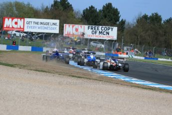 World © Octane Photographic Ltd. Saturday 18th April 2015, MSA Formula - Certified by the FIA - Powered by Ford EcoBoost Race 1. Donington Park. The grid heads towards hollywood. Digital Ref: 1230LB1D1497