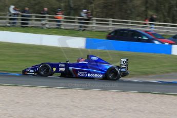 World © Octane Photographic Ltd. Saturday 18th April 2015, MSA Formula - Certified by the FIA - Powered by Ford EcoBoost Race 1. Donington Park. Carlin - Colton Herta. Digital Ref: 1230LB1D1700