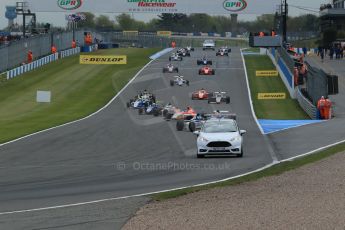 World © Octane Photographic Ltd. Sunday 19th April 2015, MSA Formula - Certified by the FIA - Powered by Ford EcoBoost Race 2. Donington Park. Formation lap. Digital Ref: 1231LB1D1722