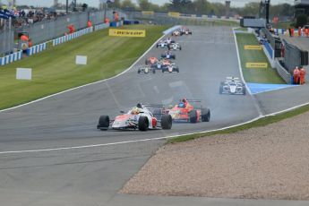 World © Octane Photographic Ltd. Sunday 19th April 2015, MSA Formula - Certified by the FIA - Powered by Ford EcoBoost Race 2. Donington Park. JHR Developments - Sennan Fielding and TRS Arden - Ricky Collard. Digital Ref: 1231LB1D1760