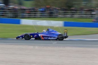 World © Octane Photographic Ltd. Sunday 19th April 2015, MSA Formula - Certified by the FIA - Powered by Ford EcoBoost Race 2. Donington Park. Carlin - Petru Florescu. Digital Ref: 1231LB1D1798