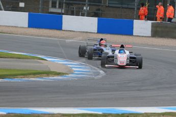 World © Octane Photographic Ltd. Sunday 19th April 2015, MSA Formula - Certified by the FIA - Powered by Ford EcoBoost Race 2. Donington Park. SWB Motorsport - Jack Butel and Falcon Motorsport – Darius Karbaley. Digital Ref: 1231LB1D1989