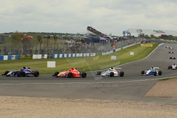 World © Octane Photographic Ltd. Sunday 19th April 2015, MSA Formula - Certified by the FIA - Powered by Ford EcoBoost Race 2. Donington Park. Carlin - Colton Herta, TRS Arden - Sandy Mitchell and Richardson Racing – Louise Richardson. Digital Ref: 1231LW1L3014