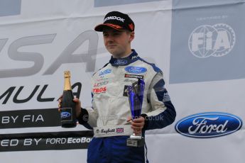 World © Octane Photographic Ltd. Sunday 19th April 2015, MSA Formula - Certified by the FIA - Powered by Ford EcoBoost Race 2 Rookie Podium. Donington Park.  JTR - Dan Baybutt (2nd). Digital Ref: 1231LW1L3163