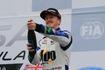 World © Octane Photographic Ltd. Sunday 19th April 2015, MSA Formula - Certified by the FIA - Powered by Ford EcoBoost Race 2 Main Podium. Donington Park. Arden - Ricky Collard (2nd). Digital Ref: 1231LW1L3246