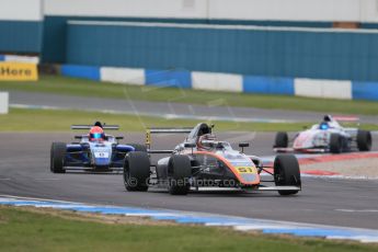 World © Octane Photographic Ltd. Sunday 19th April 2015, MSA Formula - Certified by the FIA - Powered by Ford EcoBoost Race 3. Donington Park. JTR – Ameya Vaidyanatham and Falcon Motorsport – Darius Karbaley. Digital Ref: 1232LB1D2203