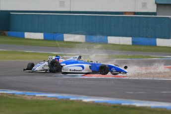 World © Octane Photographic Ltd. Sunday 19th April 2015, MSA Formula - Certified by the FIA - Powered by Ford EcoBoost Race 3. Donington Park. Double R Racing – Gustavo Myasava and Richardson Racing – Louise Richardson. Digital Ref: 1232LB1D2211