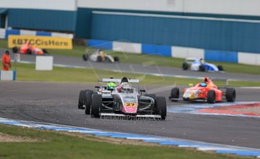 World © Octane Photographic Ltd. Sunday 19th April 2015, MSA Formula - Certified by the FIA - Powered by Ford EcoBoost Race 3. Donington Park. Fortec - Daniel Ticktum, JTR - James Pull and TRS Arden - Ricky Collard. Digital Ref: 1232LB1D2336