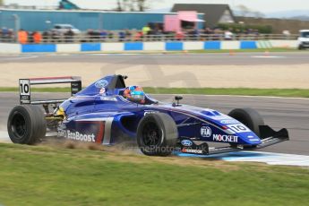 World © Octane Photographic Ltd. Sunday 19th April 2015, MSA Formula - Certified by the FIA - Powered by Ford EcoBoost Race 3. Donington Park. Carlin - Colton Herta. Digital Ref: 1232LW1L3352