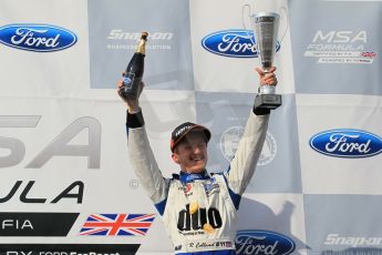 World © Octane Photographic Ltd. Sunday 19th April 2015, MSA Formula - Certified by the FIA - Powered by Ford EcoBoost Race 3 Main Podium. Donington Park. TRS Arden - Ricky Collard (2nd). Digital Ref: 1232LW1L3510