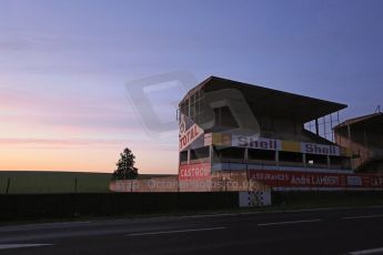 World © Octane Photographic Ltd. 7th February 2015 dawn visit to the pit buildings at the Reims-Gueux abandoned track, last used for Formula 1 in 1966. Digital Ref : 1185CB1D4734