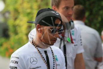 World © Octane Photographic Ltd. Mercedes AMG Petronas F1 W06 Hybrid – Lewis Hamilton. Sunday 20th September 2015, F1 Singapore Grand Prix Drivers Parade, Marina Bay. Digital Ref: 1435LB1D8380