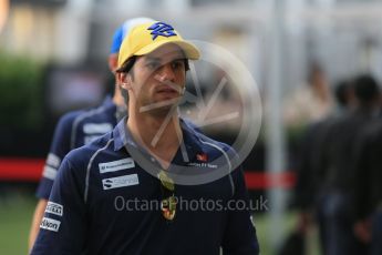 World © Octane Photographic Ltd. Sauber F1 Team C34-Ferrari – Felipe Nasr. Sunday 20th September 2015, F1 Singapore Grand Prix Drivers Parade, Marina Bay. Digital Ref: 1435LB1D8385