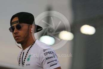 World © Octane Photographic Ltd. Mercedes AMG Petronas F1 W06 Hybrid – Lewis Hamilton. Sunday 20th September 2015, F1 Singapore Grand Prix Drivers Parade, Marina Bay. Digital Ref: 1435LB1D8490