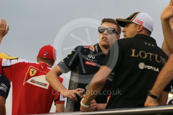 World © Octane Photographic Ltd. Infiniti Red Bull Racing RB11 – Daniil Kvyat. Sunday 20th September 2015, F1 Singapore Grand Prix Drivers Parade, Marina Bay. Digital Ref: 1435LB1D8510