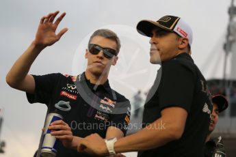 World © Octane Photographic Ltd. Infiniti Red Bull Racing RB11 – Daniil Kvyat. Sunday 20th September 2015, F1 Singapore Grand Prix Drivers Parade, Marina Bay. Digital Ref: 1435LB1D8516