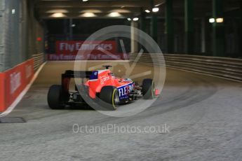 World © Octane Photographic Ltd. Manor Marussia F1 Team MR03B – William Stevens. Friday 18th September 2015, F1 Singapore Grand Prix Practice 1, Marina Bay. Digital Ref: