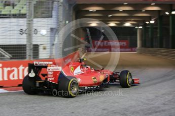 World © Octane Photographic Ltd. Scuderia Ferrari SF15-T– Kimi Raikkonen. Friday 18th September 2015, F1 Singapore Grand Prix Practice 1, Marina Bay. Digital Ref: