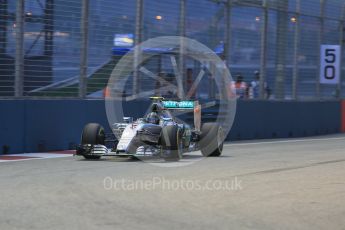 World © Octane Photographic Ltd. Mercedes AMG Petronas F1 W06 Hybrid – Nico Rosberg. Friday 18th September 2015, F1 Singapore Grand Prix Practice 1, Marina Bay. Digital Ref: