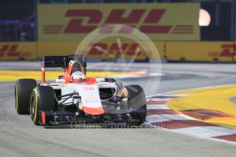 World © Octane Photographic Ltd. Manor Marussia F1 Team MR03B – William Stevens. Friday 18th September 2015, F1 Singapore Grand Prix Practice 1, Marina Bay. Digital Ref: