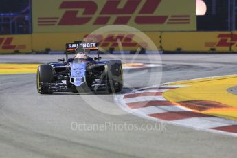 World © Octane Photographic Ltd. Sahara Force India VJM08B – Nico Hulkenberg. Friday 18th September 2015, F1 Singapore Grand Prix Practice 1, Marina Bay. Digital Ref: